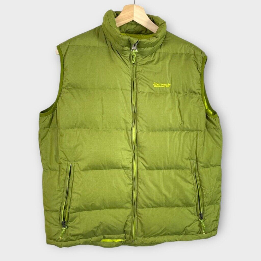 Vtg Abercrombie & Fitch Down Puffer Vest Jacket Unisex Large See Note Y2K